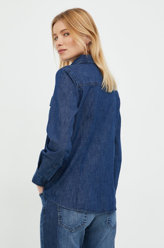 Odzież Sisley koszula jeansowa 5FV6LQ028.902 granatowy