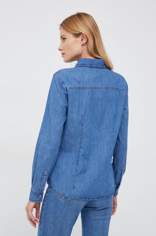 Odzież Sisley koszula 5FV6LQ028.901 niebieski