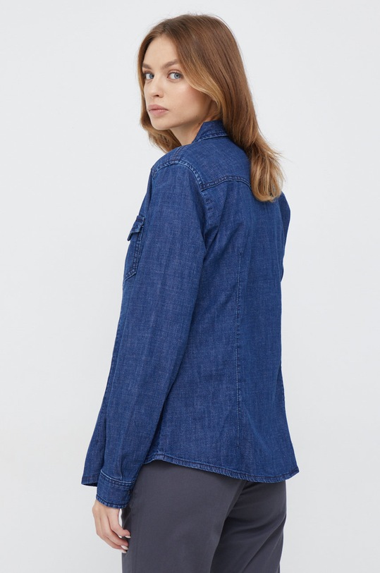 Odzież Sisley koszula jeansowa 5TKL5QF66.902 granatowy