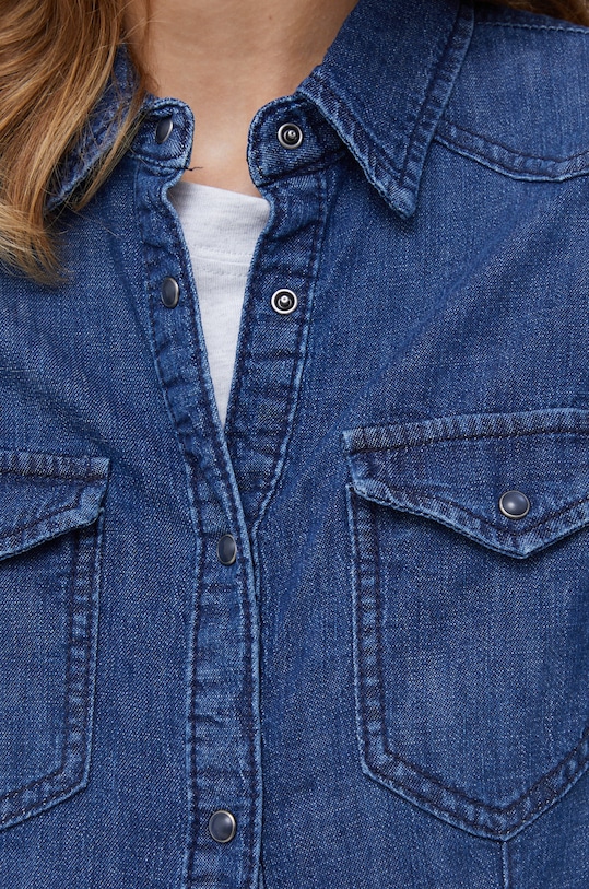 Sisley koszula jeansowa 5TKL5QF66.902 granatowy