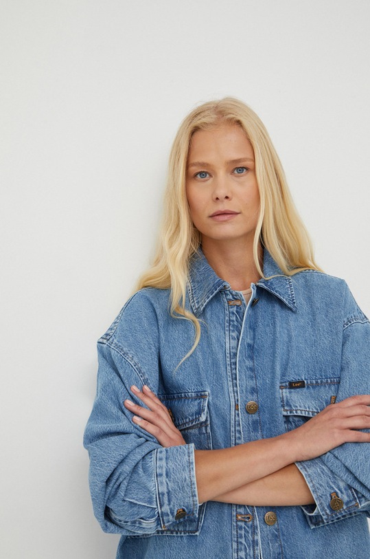 Lee koszula jeansowa bawełna niebieski L50WAZMW