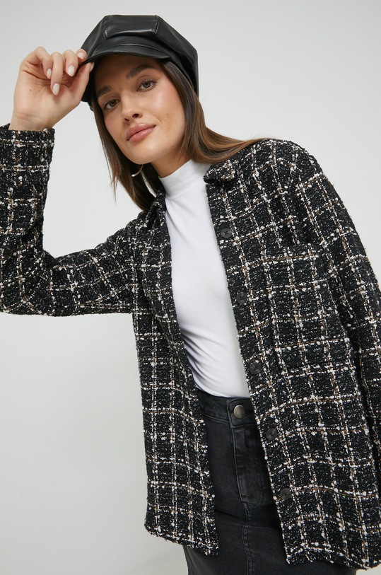 Abercrombie & Fitch camasa din lana lung negru KI140.2523.908