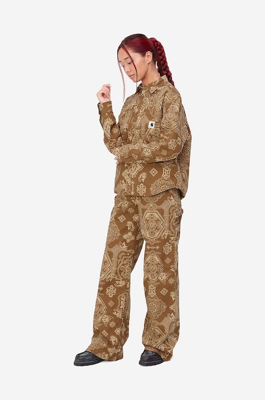 Carhartt WIP cotton shirt I030760 brown AW22