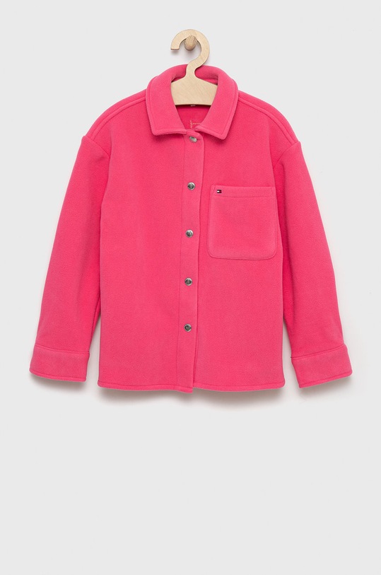 Tommy Hilfiger koszula polarowa dziecięca casual fioletowy KG0KG06654.9BYY