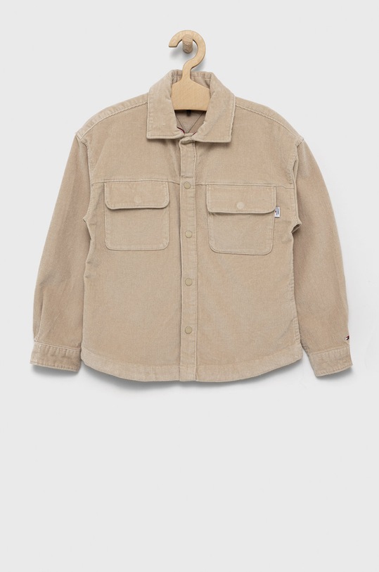 Tommy Hilfiger koszula dziecięca z elastanem beżowy KS0KS00263.9BYY