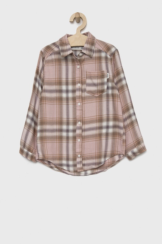 Dětská košile Abercrombie & Fitch dlouhý růžová KI240.2409