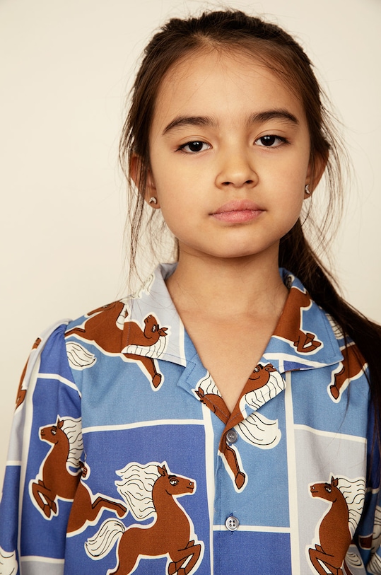 Băieți Mini Rodini camasa de bumbac pentru copii 2272010060 albastru