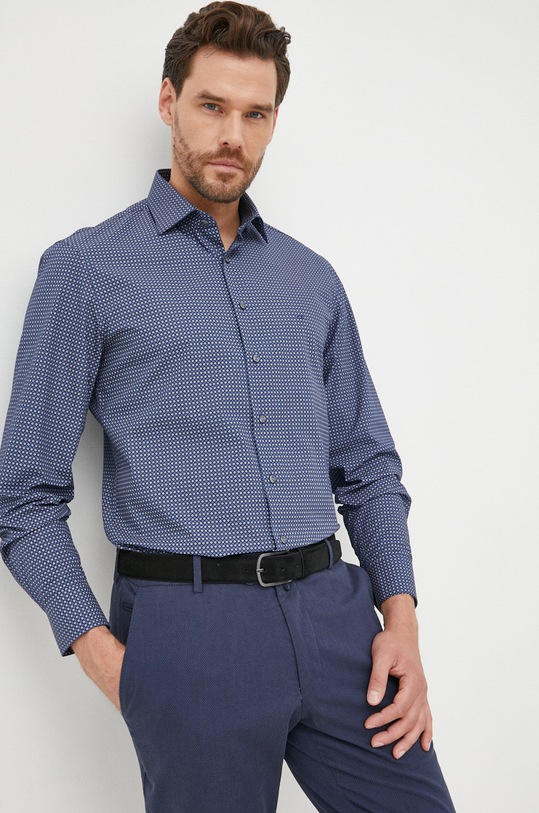 Calvin Klein koszula bawełniana wzorzyste granatowy K10K109965.9BYY