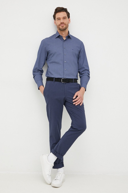 Calvin Klein koszula bawełniana K10K109965.9BYY granatowy AW22