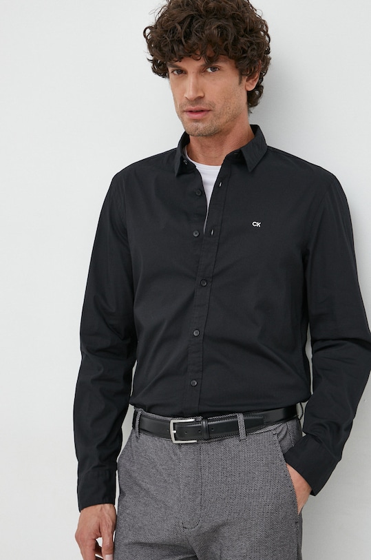 Πουκάμισο Calvin Klein slim μαύρο K10K110856.9BYY
