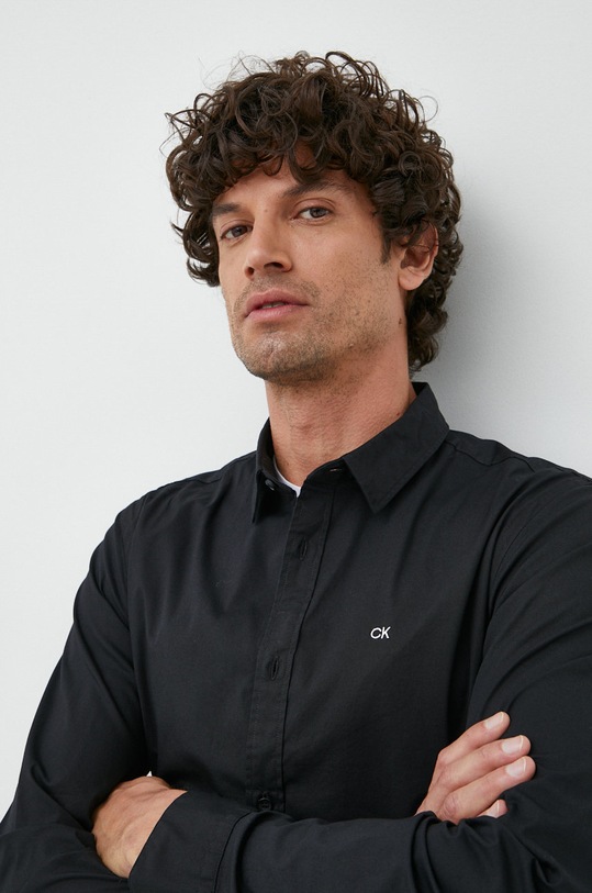 Πουκάμισο Calvin Klein K10K110856.9BYY μαύρο