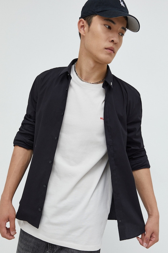 Košeľa HUGO Ero3 slim čierna 50475678