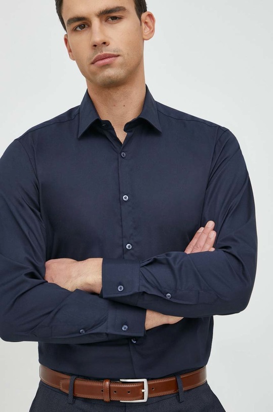 Karl Lagerfeld koszula bawełniana bawełna granatowy 524699.605003