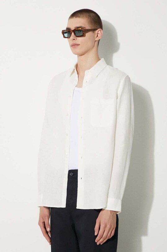 Samsoe Samsoe camicia di lino bianco M22200048