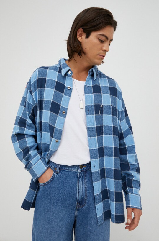 Levi's koszula bawełniana wzorzyste niebieski A3404.0006