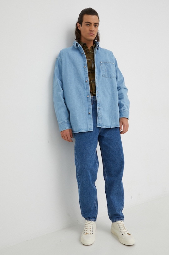 Памучна риза Levi's 85746.0088 зелен AW22