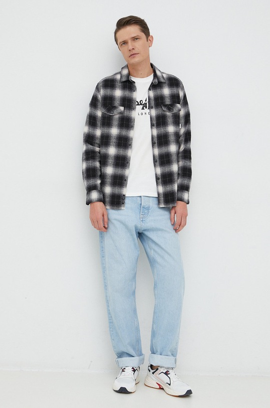 Pepe Jeans koszula bawełniana Frederick PM307660.999 czarny AW22