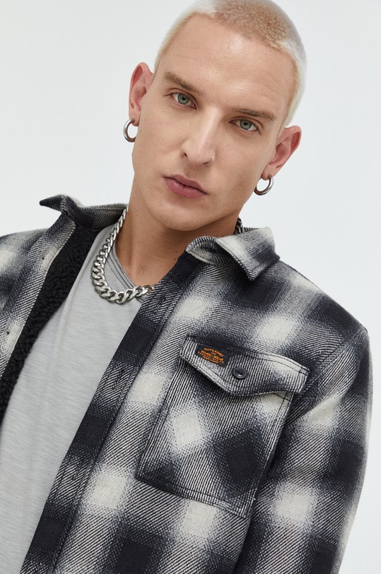 Риза с вълна Superdry черен M4010548A.7VC