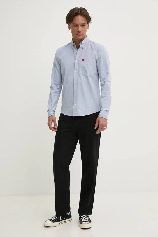 Bavlněná košile HUGO 50479302 modrá NC25