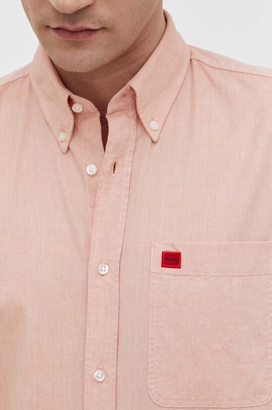 HUGO koszula bawełniana 50479302 pomarańczowy