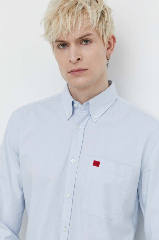 Bavlněná košile HUGO 50479302 modrá