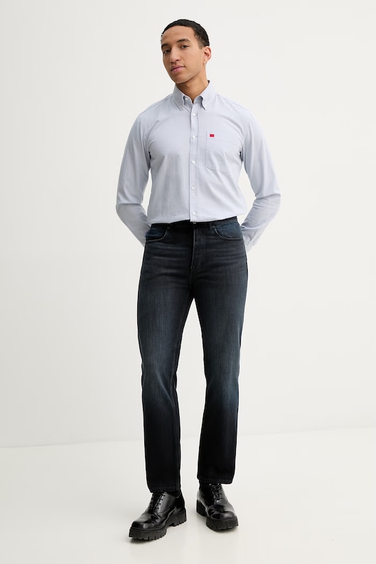 HUGO koszula bawełniana 50479302 niebieski AW25