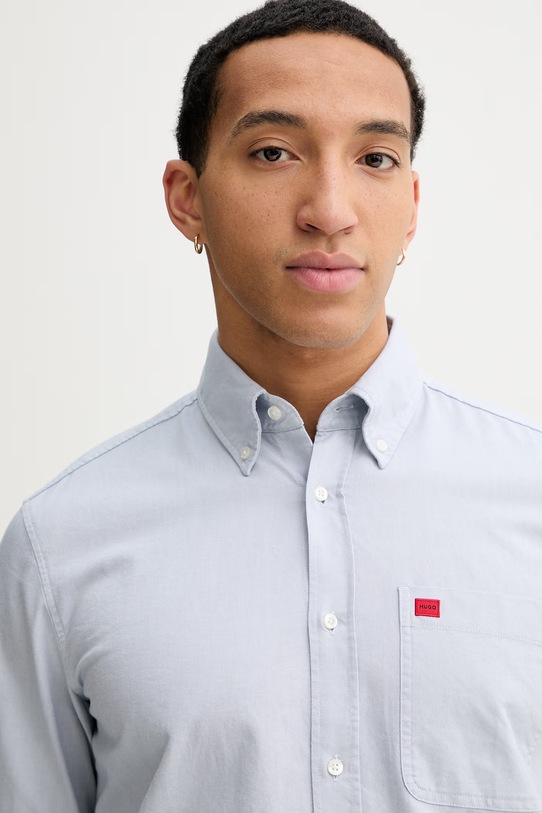 HUGO koszula bawełniana niebieski 50479302