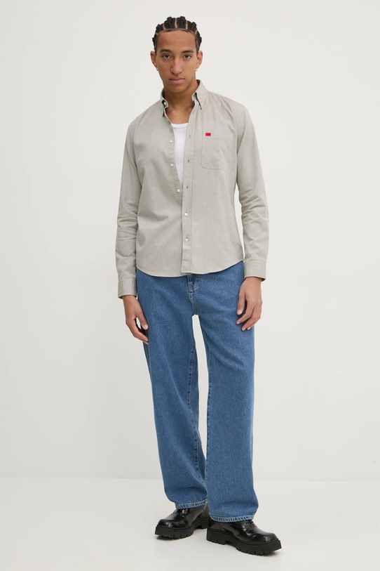 HUGO koszula bawełniana Evito 50479302 szary NC25