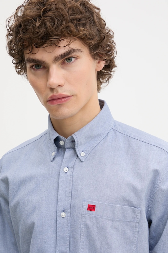 Bavlněná košile HUGO modrá 50479302