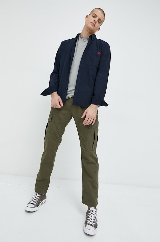 HUGO cămașă din bumbac Evito 50479302 bleumarin AW25