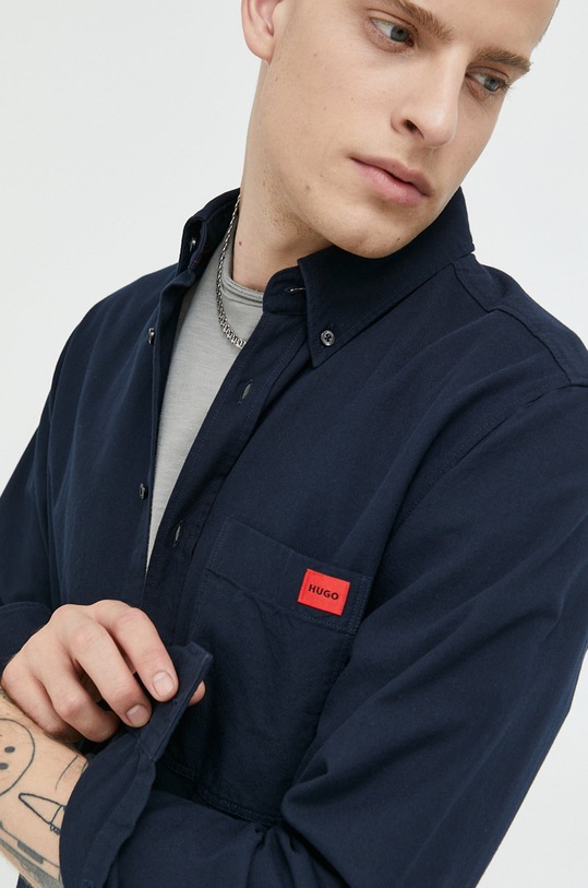 HUGO koszula bawełniana Evito granatowy 50479302
