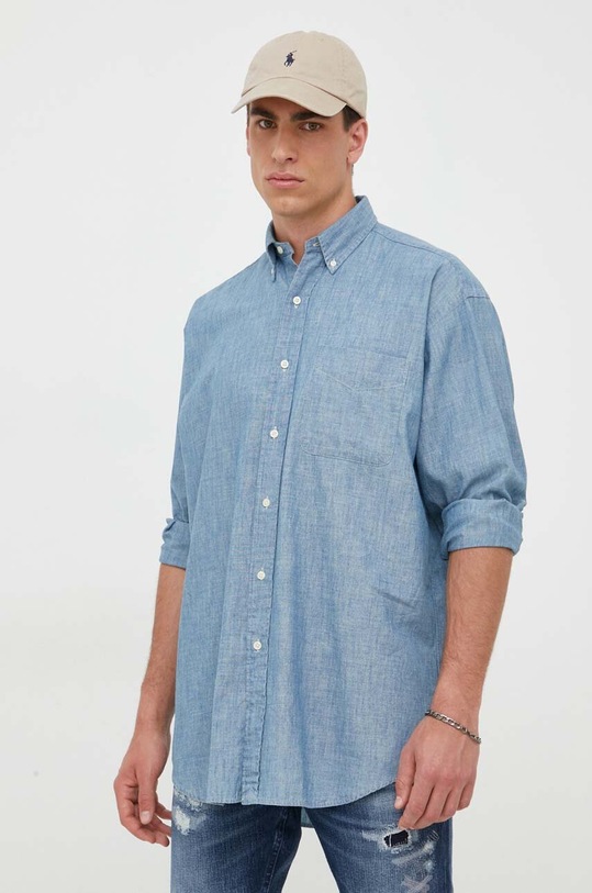 Bavlnená košeľa Polo Ralph Lauren relaxed modrá 710741705001