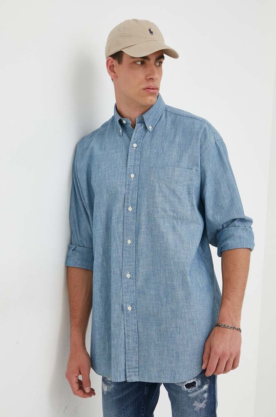 Bavlnená košeľa Polo Ralph Lauren modrá 710741705001