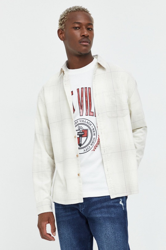 Abercrombie & Fitch camasa din bumbac cu modele bej KI125.2037.178