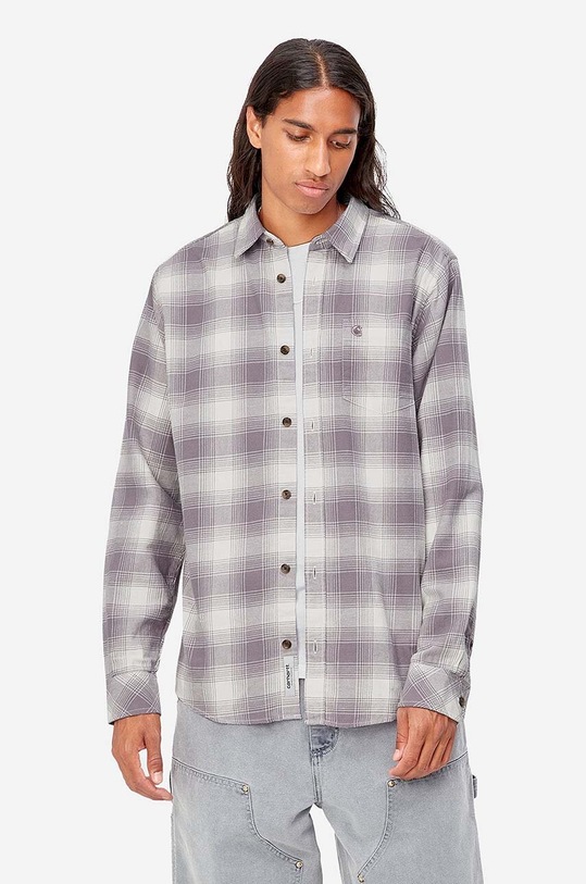 Carhartt WIP cotton shirt Deaver Shirt classic violet I030625
