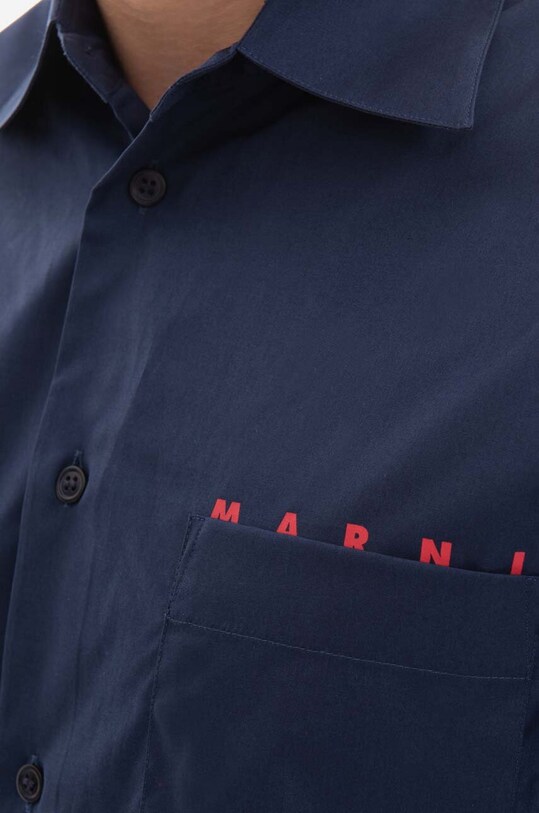 Marni cămașă din bumbac bleumarin CUMU0203P1.USCT88