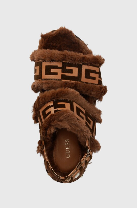 Σανδάλια Guess Vasya καφέ FL7VAS.FAL03.DBROW