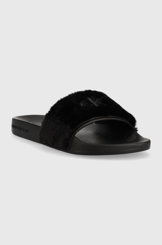 Шлепанцы Calvin Klein Jeans Slide Fur YW0YW00719.BDS чёрный AW22