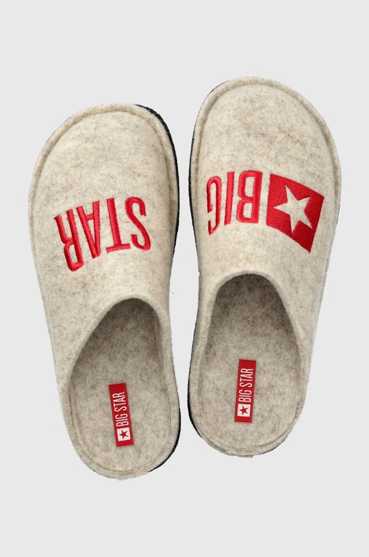 Vlněné pantofle Big Star béžová KK276021.BEIGE
