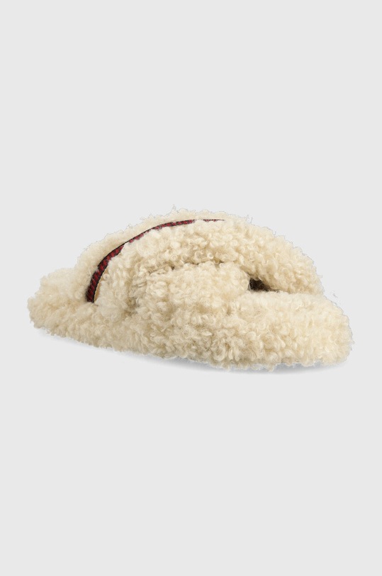 Tommy Hilfiger kapcie Sherpa Fur Home Slippers Straps FW0FW06576.ACI beżowy AW22