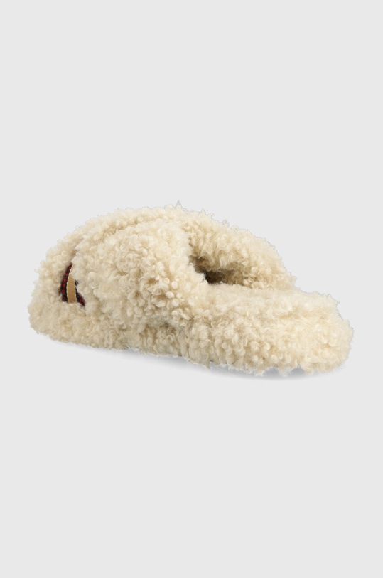 Obuwie Tommy Hilfiger kapcie Sherpa Fur Home Slippers Straps FW0FW06576.ACI beżowy