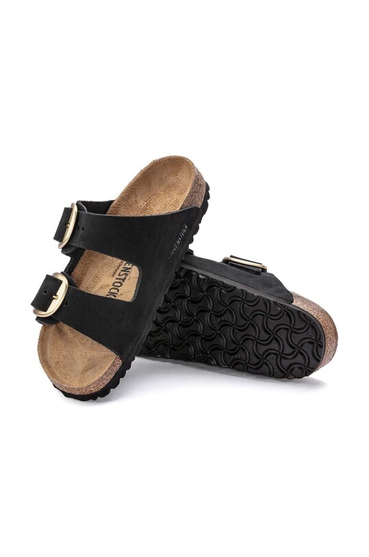 Birkenstock ciabatte slide in camoscio Arizona Big Buckle 1023290.BLK