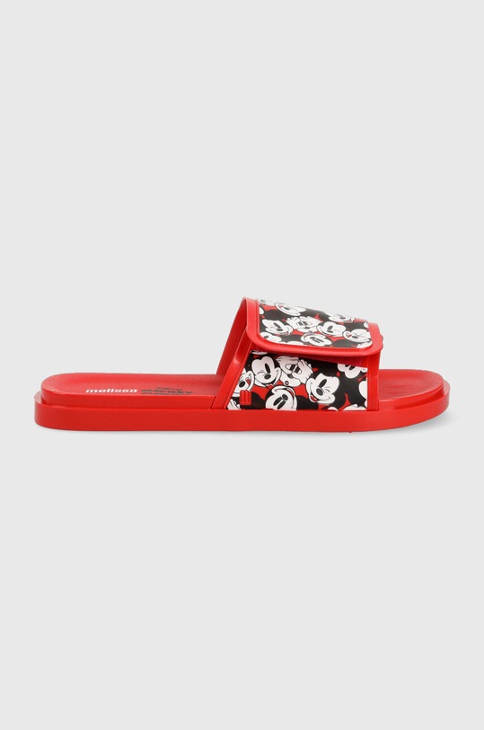 Pantofle Melissa Brave + Mickey Mouse Ad plochý červená M.33632.AC405