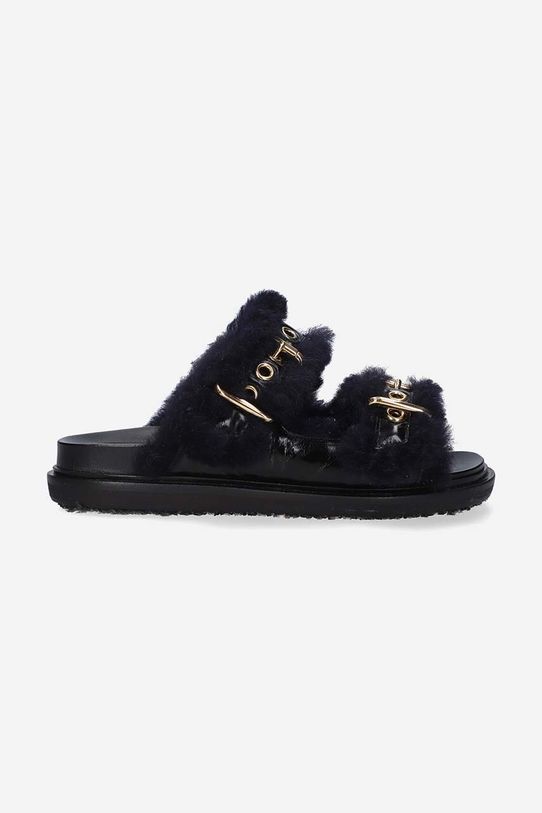 Marni șlapi de piele Fussbett Shoe piele negru FBMS014501.P5045.ZL866