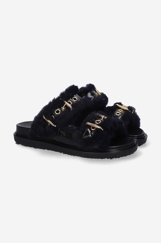 Kožené šľapky Marni Fussbett Shoe FBMS014501.P5045.ZL866 čierna