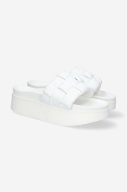 Δερμάτινες παντόφλες Inuikii Braided Leather Platform 70103.20.WHITE λευκό