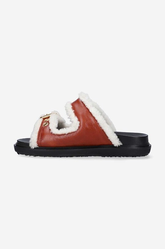 Scarpe Marni ciabatte slide Fussbett FBMS014501.P5045 marrone
