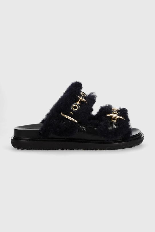 Шльопанці Marni Fussbett віденський чорний FBMS014501.P5045
