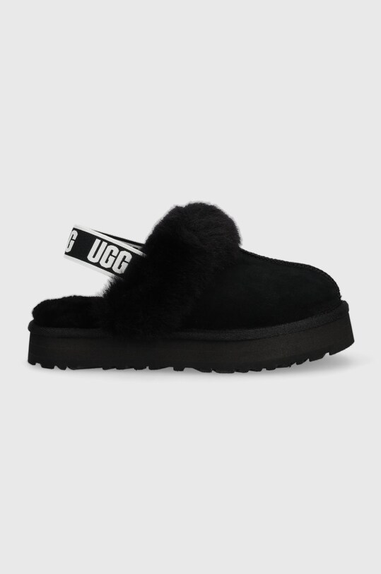 UGG papuci din piele Funkette negru 1130395K.BLK