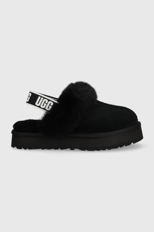 Кожаные тапочки UGG Funkette чёрный 1130395K.BLK